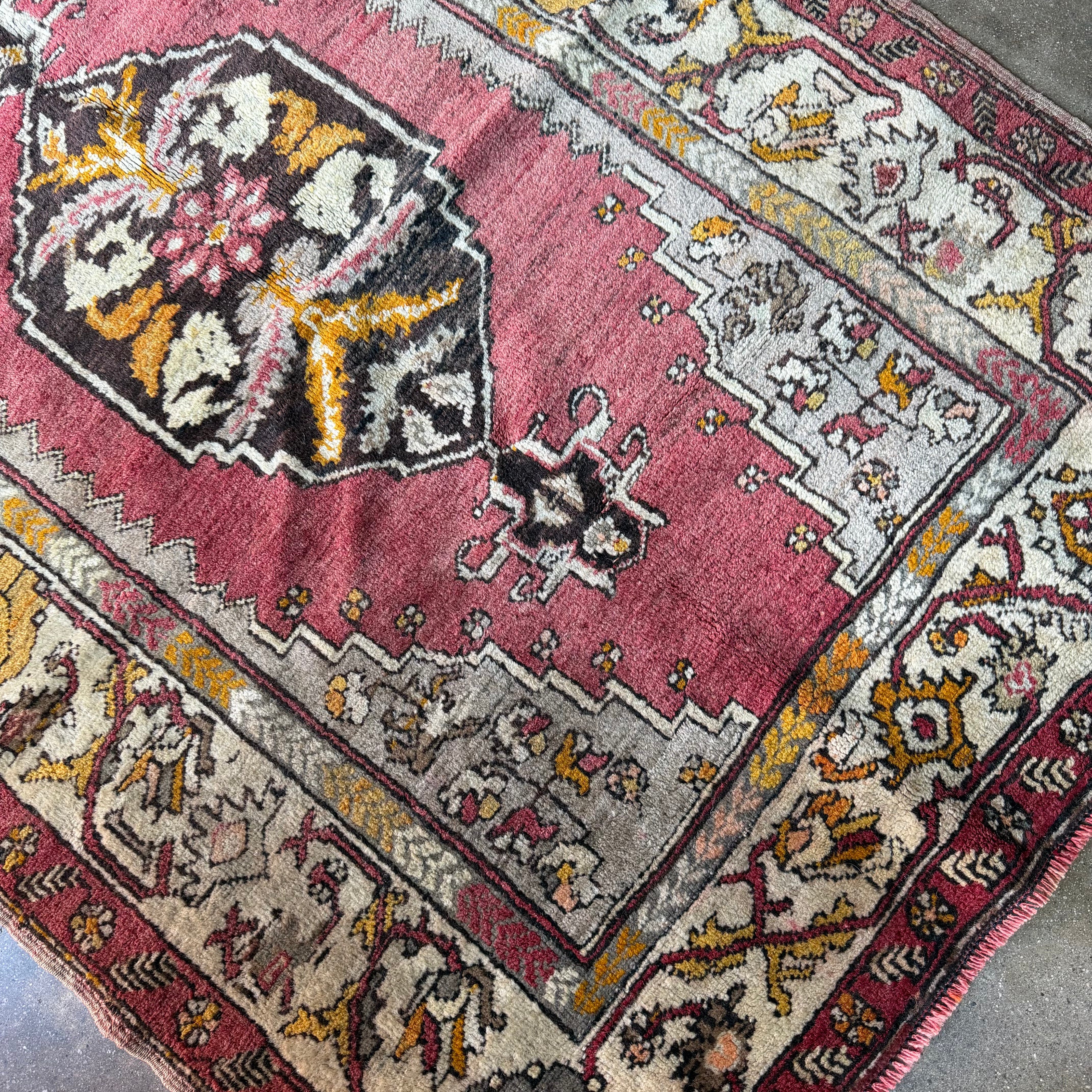 Vintage Turkish Tribal Rug - 3'5" x 4'7" Rugs CANDID HOME