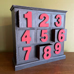 Antique Numbered Wooden Storage Box cabinet CANDID HOME   