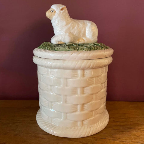 Mid-century Italian Ceramic Lamb Lidded Storage Jar Jar CANDID HOME   