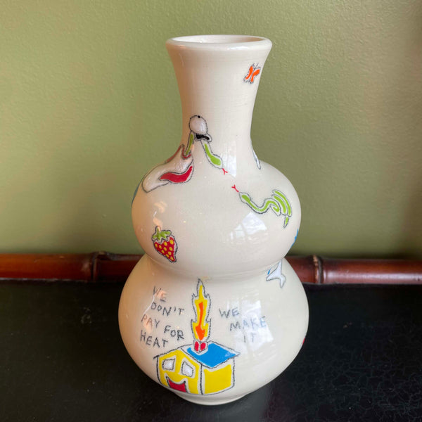 “We Don’t Pay for Heat” Vase by Steve Stringer