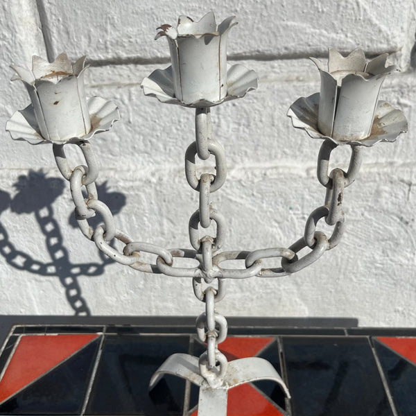 Vintage White Metal Candelabra candlestick Candid Home   