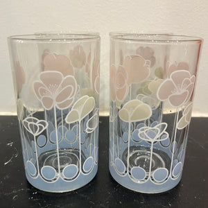 Vintage Floral Print Glasses - 2 available glassware CANDID HOME   