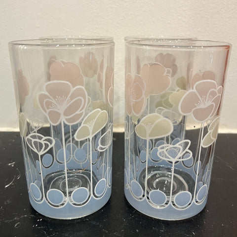 Vintage Floral Print Glasses - 9 available glassware CANDID HOME   