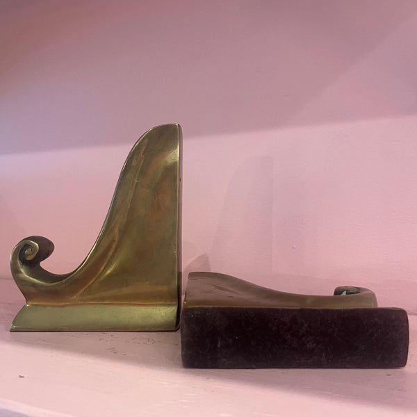 Vintage Brass Bookends - A Pair  CANDID HOME   