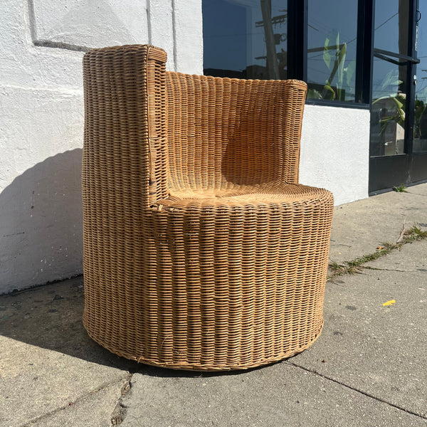 Vintage Wicker Barrel Chair Chairs CANDID HOME   