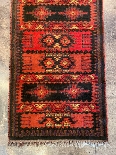 Vintage Southwestern Wool Runner - 26" x 92" Rugs CANDID HOME