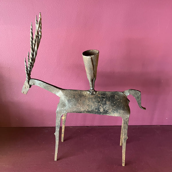 Midcentury Iron Deer Candelabra candelabra CANDID HOME   