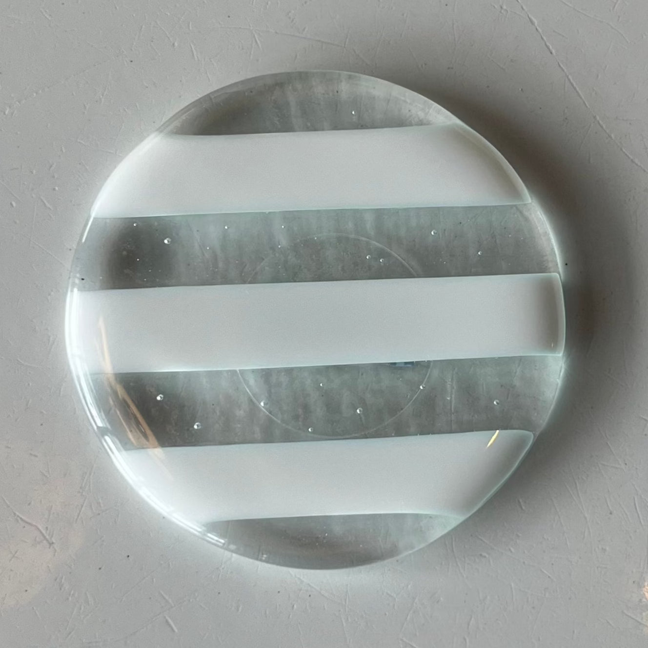 Striped Glass Coasters by Dot Glass kitchen > Coasters > best housewarming gifts > good > housewarming gifts > house warming > housewarming gift ideas > housewarming gifts for couples > new home gift ideas > new home gifts > sustainable gifts DOT White and Clear  