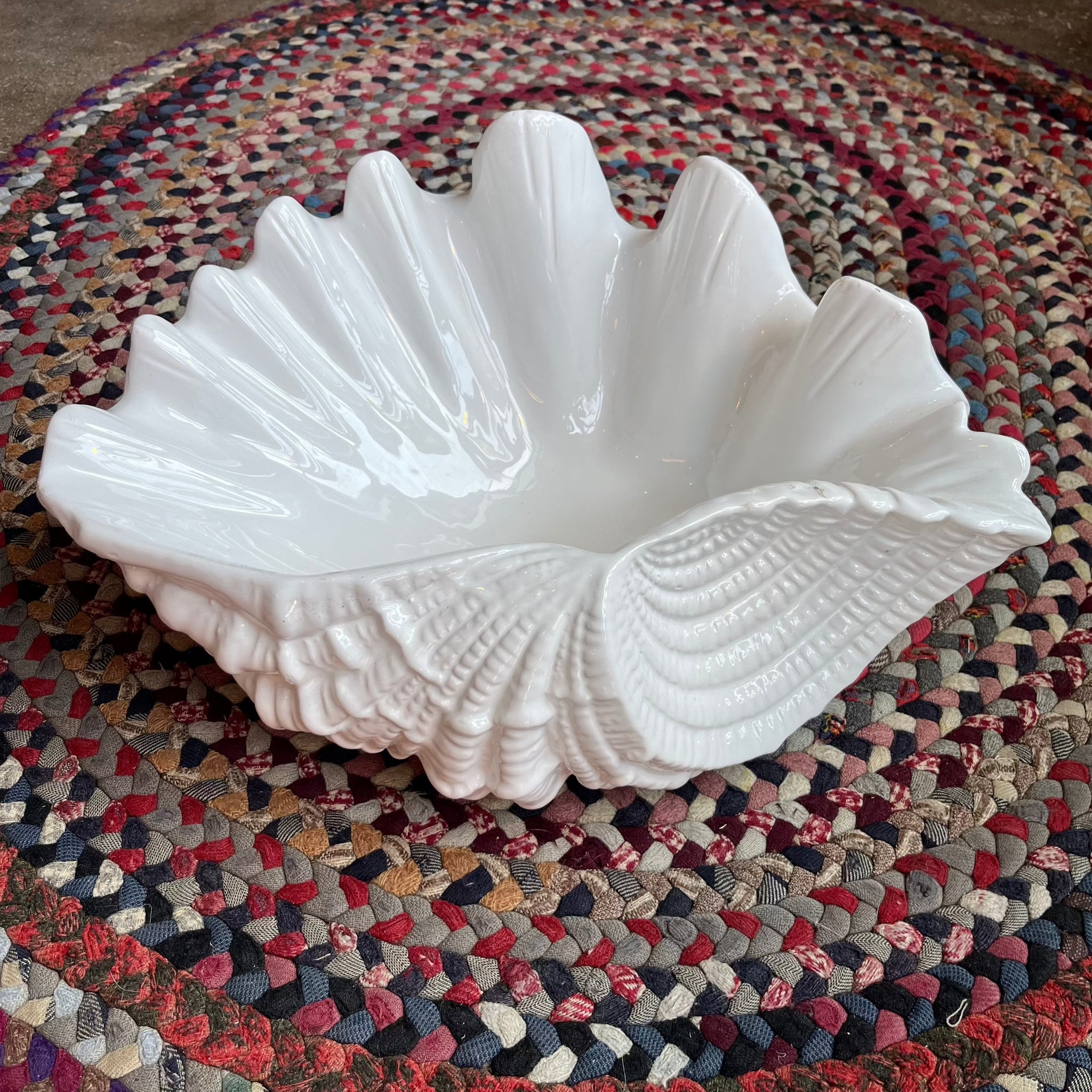 Vintage Large Ceramic Conch Bowl styling object CANDID HOME   