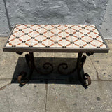 Vintage Tile and Iron Side Table Side Table CANDID HOME   