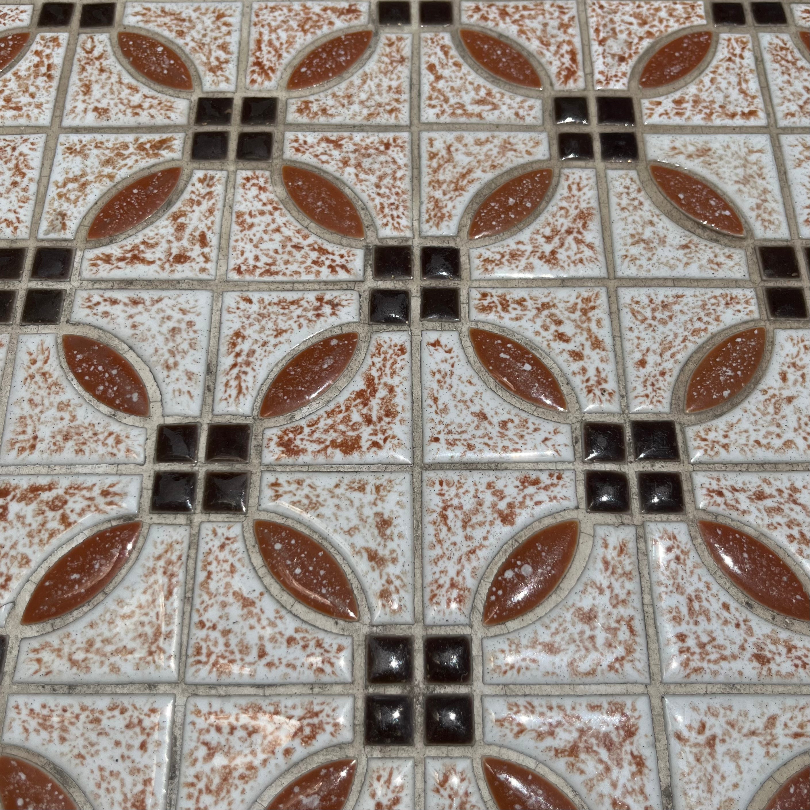 Vintage Tile and Iron Side Table Side Table CANDID HOME   