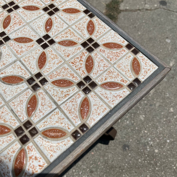 Vintage Tile and Iron Side Table Side Table CANDID HOME   