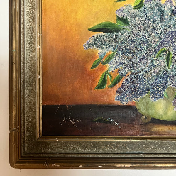 Antique Lilac Floral Still Life - 27" x 36" Artwork CANDID HOME   