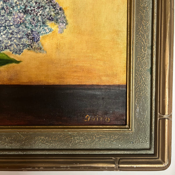 Antique Lilac Floral Still Life - 27" x 36" Artwork CANDID HOME   