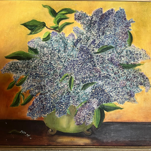 Antique Lilac Floral Still Life - 27" x 36" Artwork CANDID HOME   