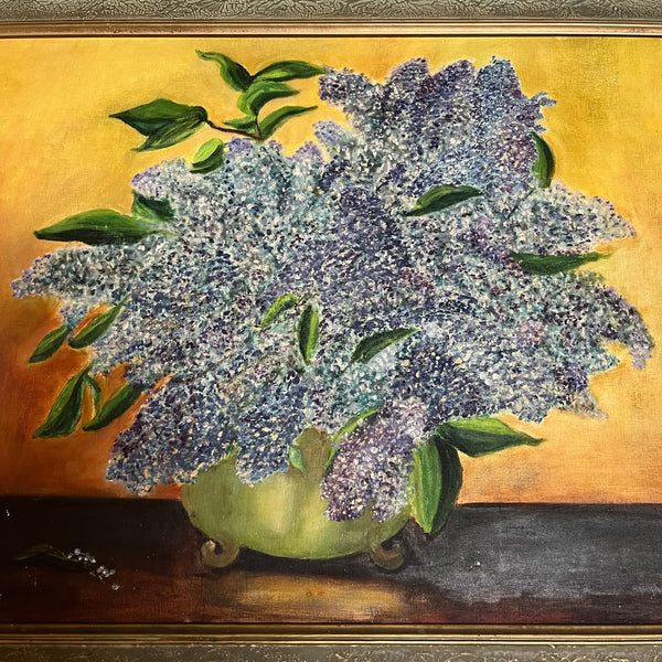 Antique Lilac Floral Still Life - 27" x 36" Artwork CANDID HOME   