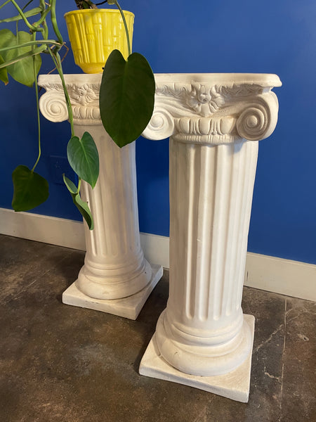 Vintage Grecian Plaster Pedestals - 2 Available Pedestal CANDID HOME