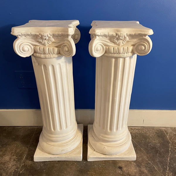 Vintage Grecian Plaster Pedestals - 2 Available Pedestal CANDID HOME