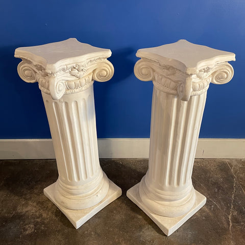 Vintage Grecian Plaster Pedestals - 2 Available Pedestal CANDID HOME