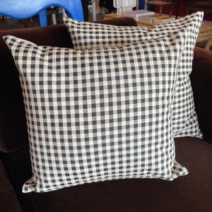 Checkerboard Cotton + Linen Pillows - 17" Square Pillows CANDID HOME