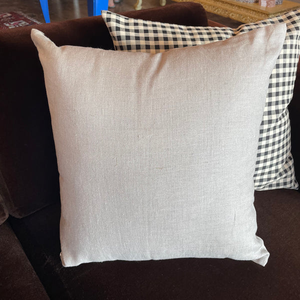 Checkerboard Cotton + Linen Pillows - 17" Square Pillows CANDID HOME