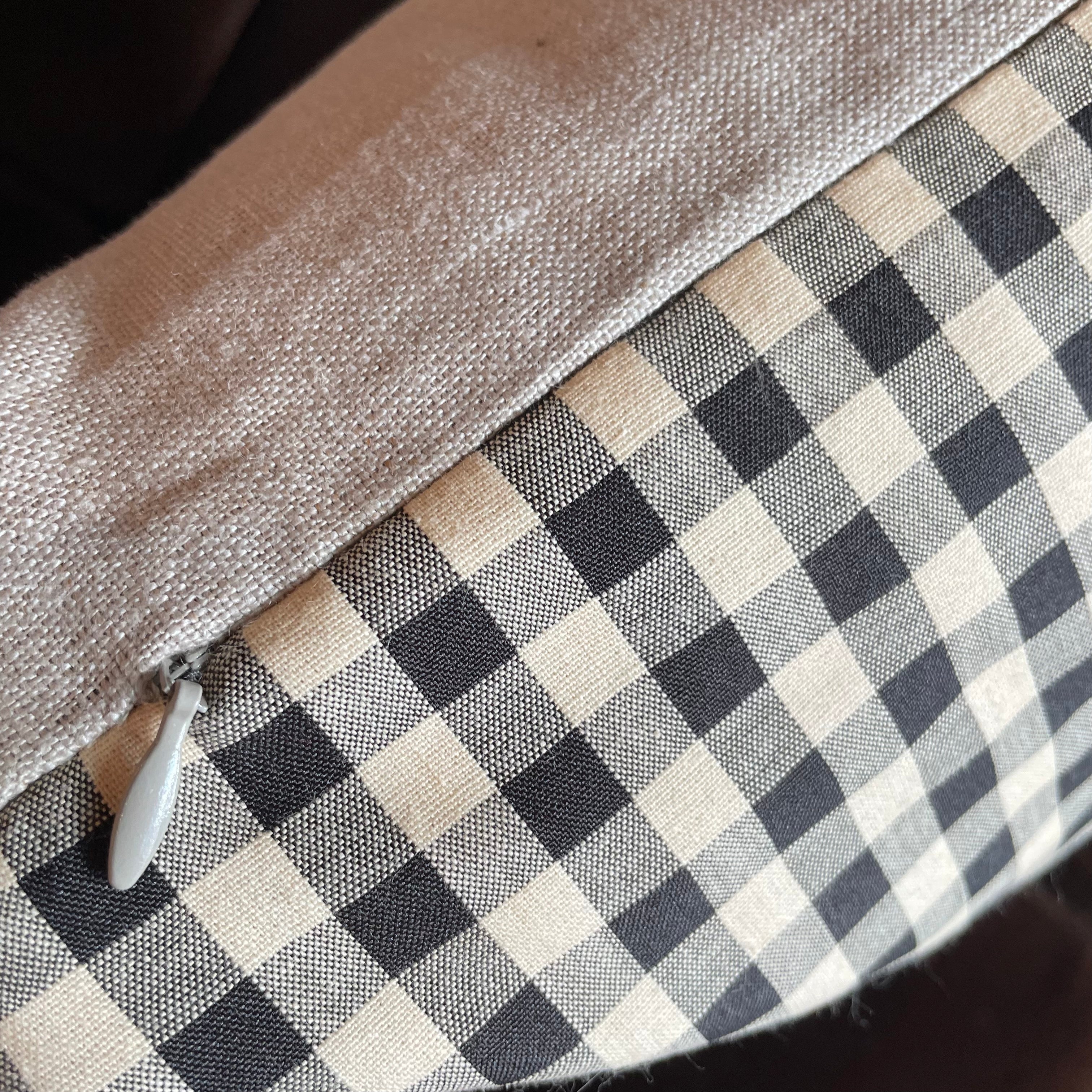 Checkerboard Cotton + Linen Pillows - Price for Each Pillows CANDID HOME