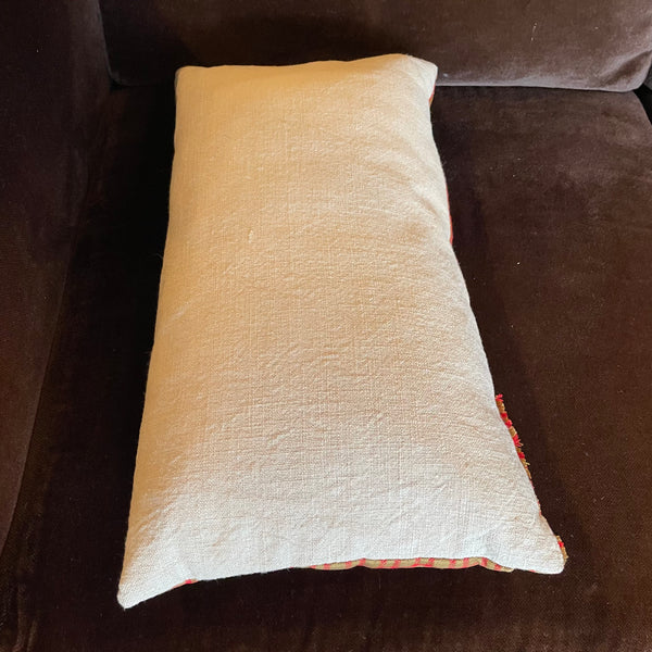 Vintage Silk + Linen Fabric Pillow - 9"x 18" Pillows CANDID HOME