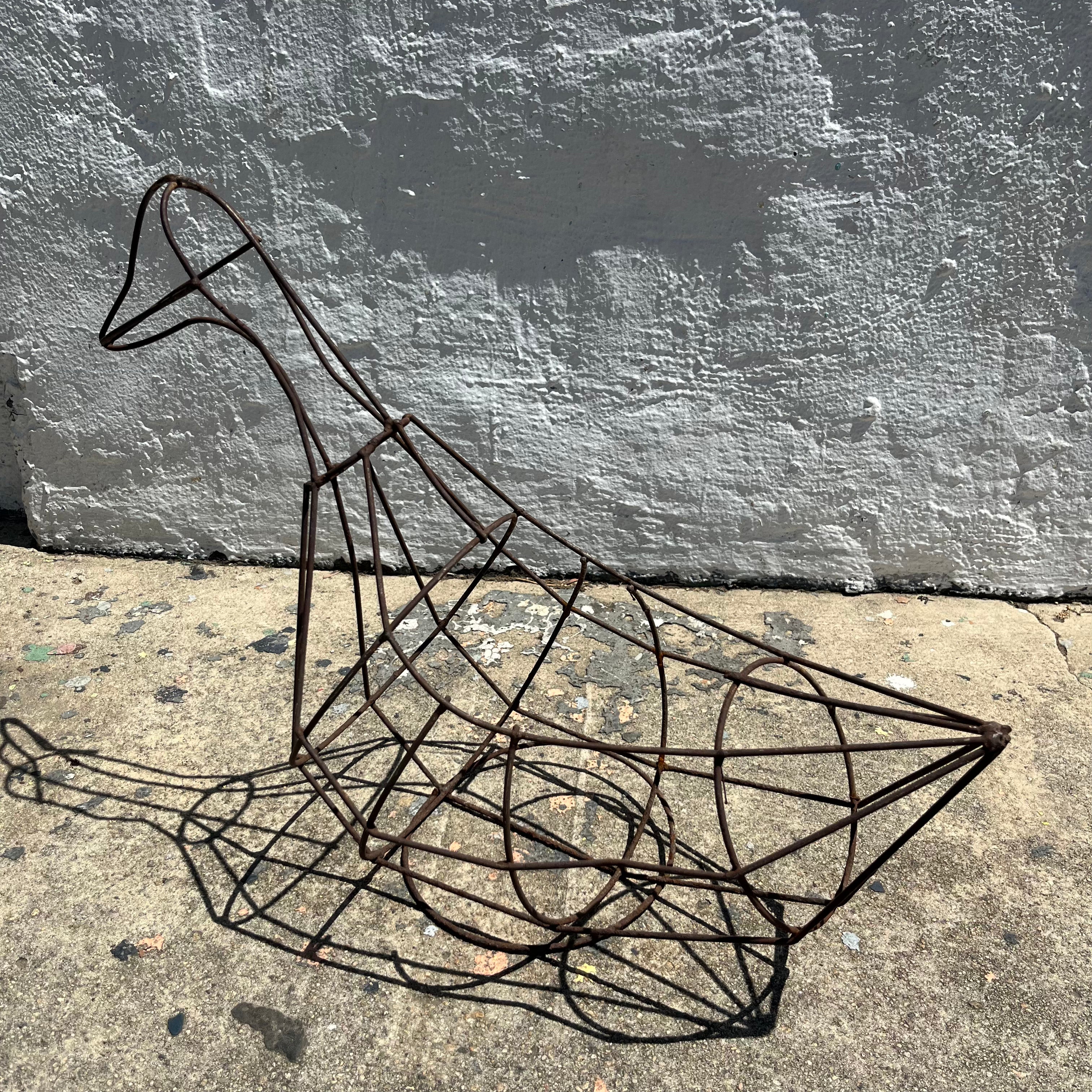 Vintage Wire Frame Duck Planter Pots & Planters CANDID HOME   
