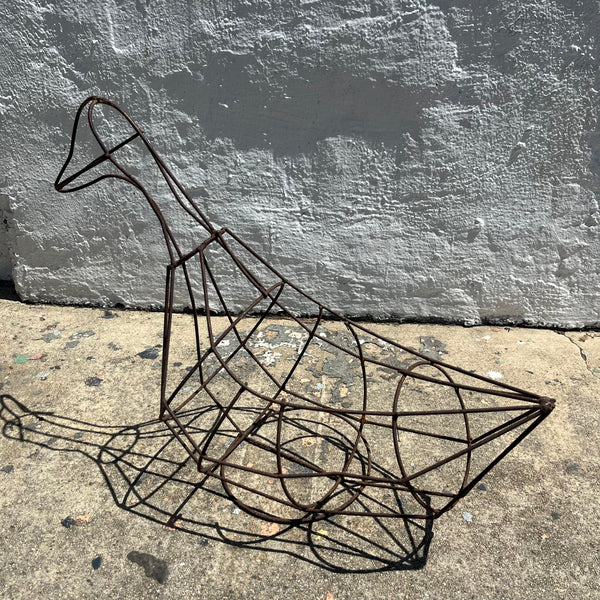 Vintage Wire Frame Duck Planter Pots & Planters CANDID HOME   