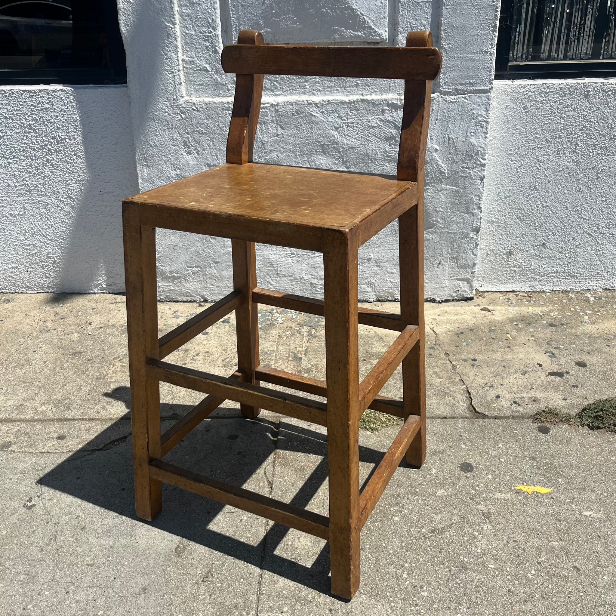 Vintage Oak Wooden Bar Stool stools CANDID HOME   