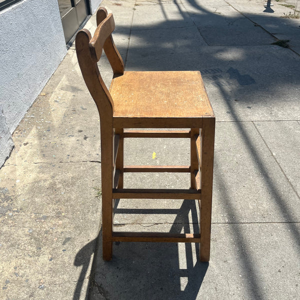 Vintage Oak Wooden Bar Stool stools CANDID HOME   