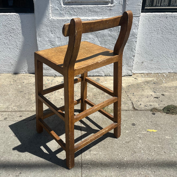 Vintage Oak Wooden Bar Stool stools CANDID HOME   