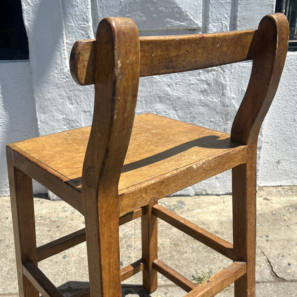 Vintage Oak Wooden Bar Stool stools CANDID HOME   