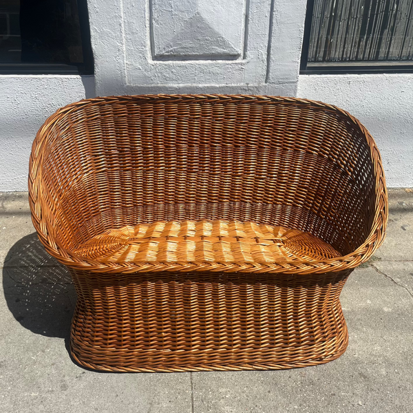 Vintage Wicker Love Seat love seat CANDID HOME   