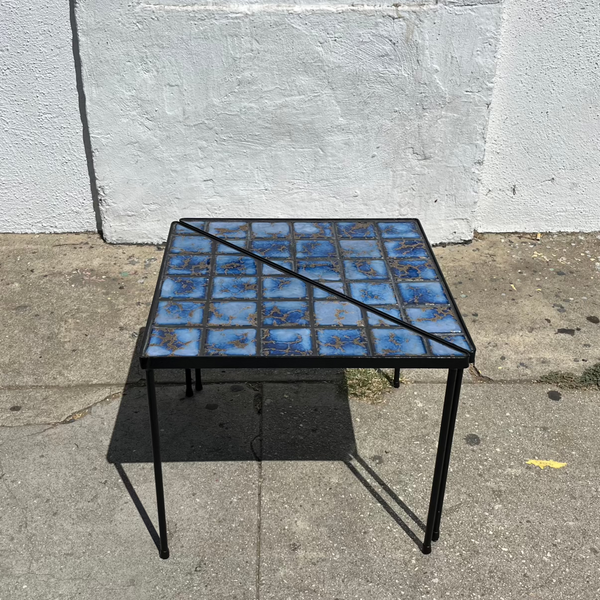 Vintage Tiled Iron Side Tables - 2 Available Side Table CANDID HOME   