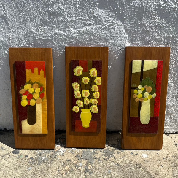 Vintage Still Life Enamel Art Plaques - Sold Individually Artwork CANDID HOME   