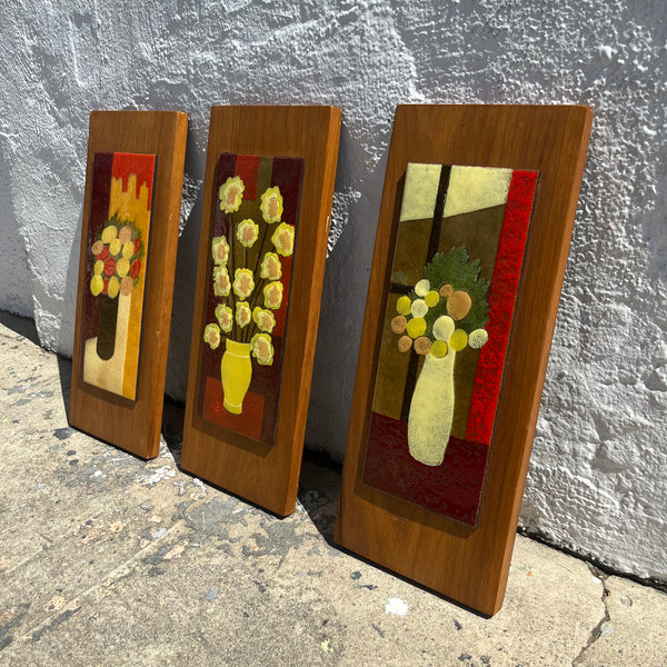 Vintage Still Life Enamel Art Plaques - Sold Individually Artwork CANDID HOME   