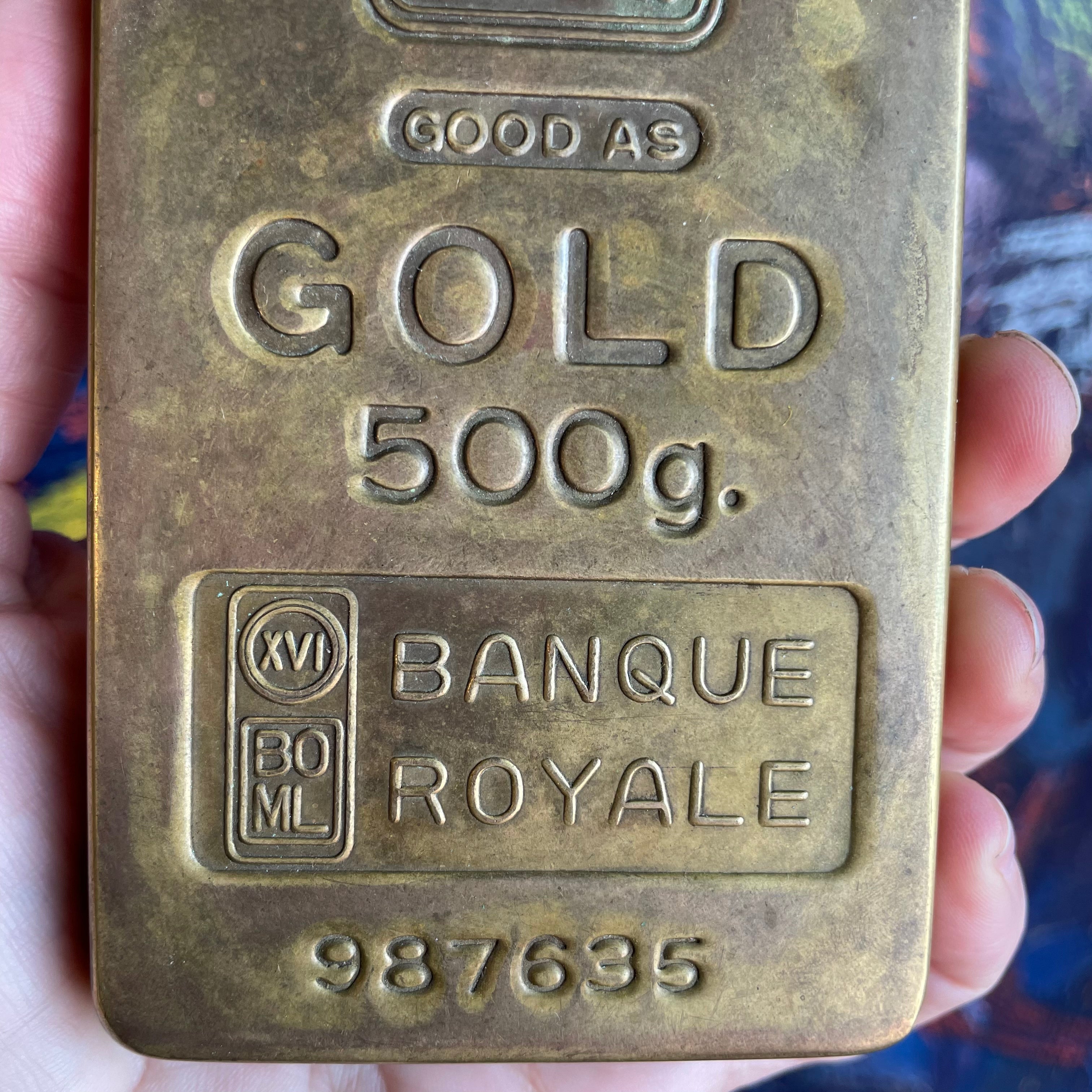 Vintage Brass Banque Royale Paperweight paperweight CANDID HOME