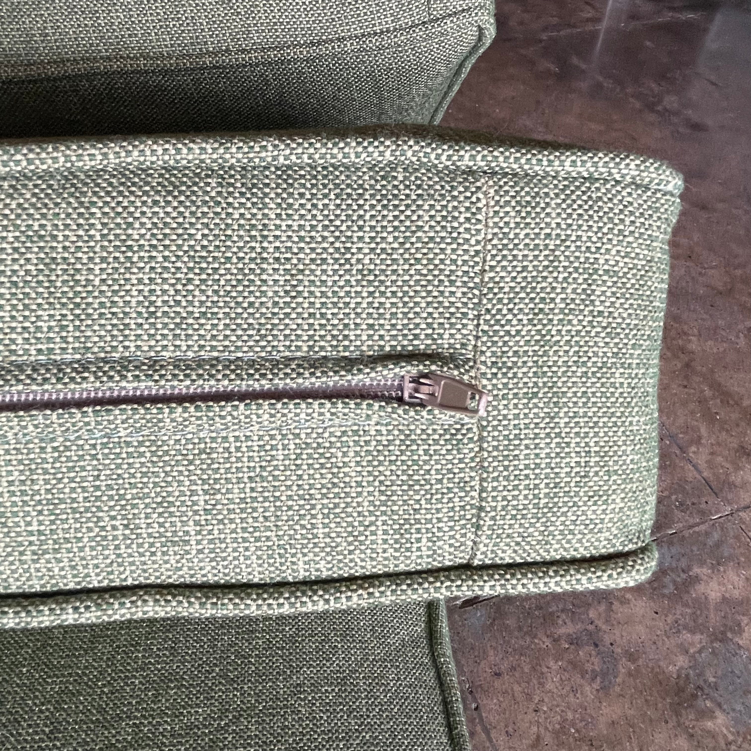 Mid-century Green Tweed Loveseat - 56" L Sofa CANDID HOME