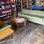 Mid-century Green Tweed Loveseat - 56" L Sofa CANDID HOME