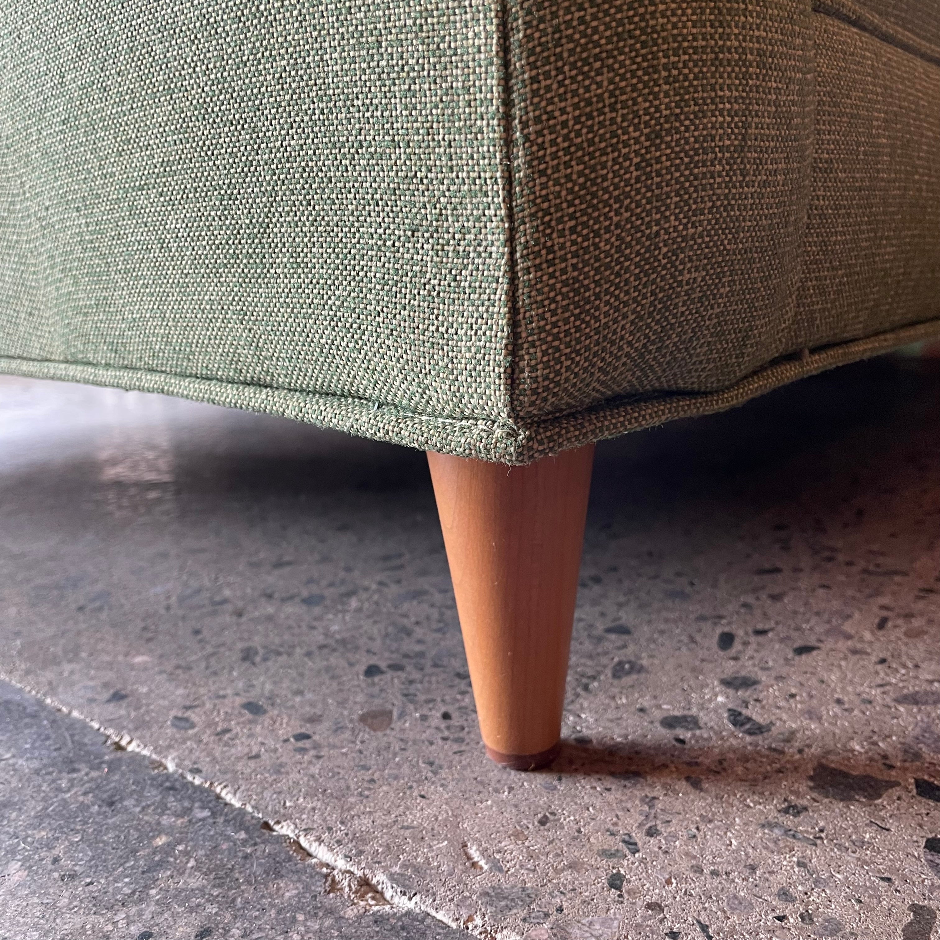 Mid-century Green Tweed Loveseat - 56" L Sofa CANDID HOME