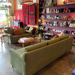 Mid-century Green Tweed Loveseat - 56" L Sofa CANDID HOME