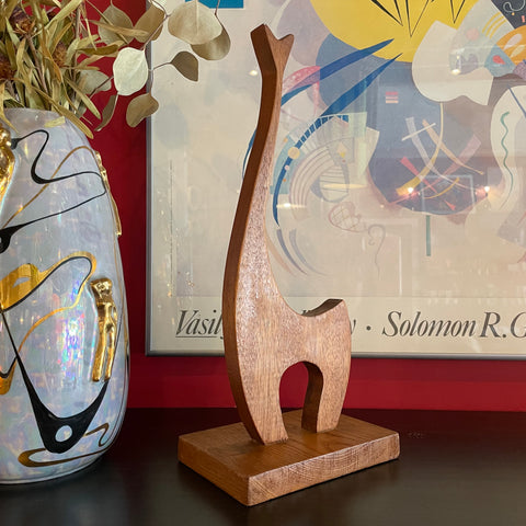 1970's Wooden Giraffe Sculpture styling object CANDID HOME