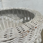 1970's White Wicker Planters - A Pair planter CANDID HOME