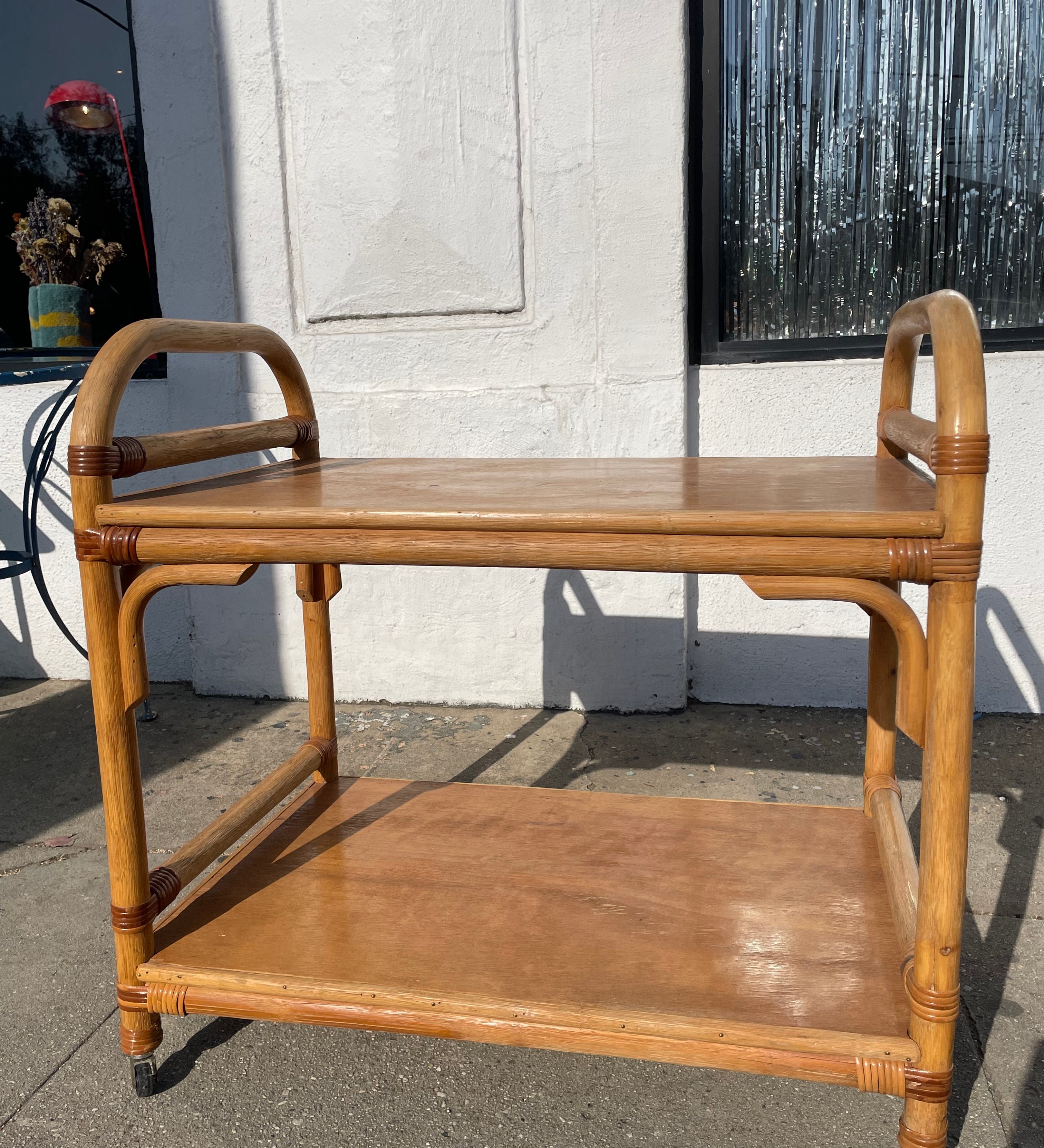 Vintage Regency Bamboo Bar Cart bar cart CANDID HOME