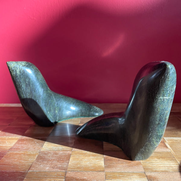 Vintage Marble Seal Statues - A Pair styling object CANDID HOME