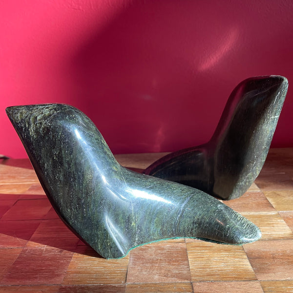 Vintage Marble Seal Statues - A Pair styling object CANDID HOME