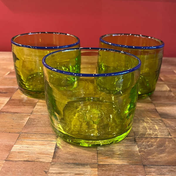 Snack Bowls by Terra Glassworks Snack Bowls Terra Glassworks Green with Blue Rim