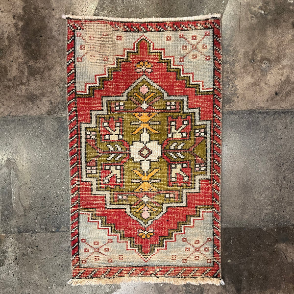 1'8" x 2'11" Vintage Turkish Rug Bath Mats & Rugs CANDID HOME