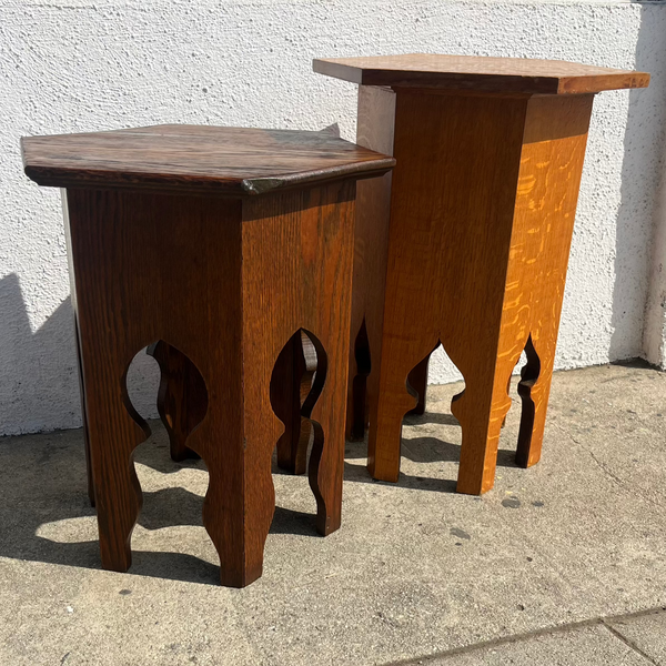 Antique Wooden Tabouret Side Tables - 2 Available end table CANDID HOME